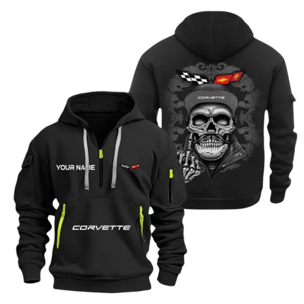 Hoodie Half Zipper Exclusive Logo Gift For Performance Roadster Enthusiasts CAR166 - Black