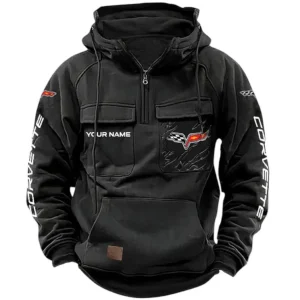 Family Car Tactical Quarter Zip Hoodie, Exclusive Logo Hoodie For Car Enthusiasts CAR164 - Black