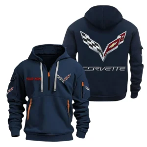 Hoodie Half Zipper Exclusive Logo Gift For Lightweight Performance Car Enthusiasts CAR200 - Navy