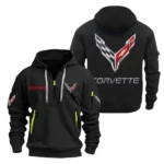 Sports Car Hoodie Half Zipper, Exclusive Logo Hoodie For Sports Car Enthusiasts CAR200 - Black