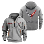 High-Performance Coupe Hoodie Half Zipper, All Over Print Hoodie Gift For High-Performance Coupe Enthusiasts CAR200 - Gray