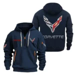 Track-Ready Ride Hoodie Half Zipper, All Over Print Hoodie Gift For Track-Ready Ride Enthusiasts CAR200 - Navy