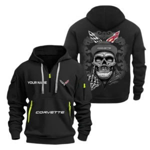 Hoodie Half Zipper Exclusive Logo Gift For American Muscle Enthusiasts CAR166 - Black