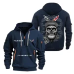 Hoodie Half Zipper Exclusive Logo Gift For Track-Ready Ride Enthusiasts CAR166 - Navy