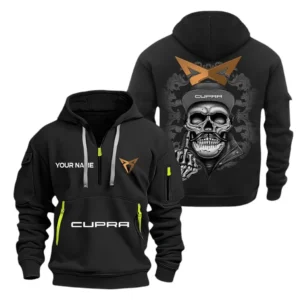 Hoodie Half Zipper Exclusive Logo Gift For Heavy-Duty Ride Enthusiasts CAR166 - Black