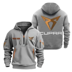 Hoodie Half Zipper Exclusive Logo Gift For High-Performance SUV Enthusiasts CAR200 - Gray