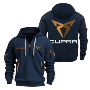 Track-Ready Ride Hoodie Half Zipper, All Over Print Hoodie Gift For Track-Ready Ride Enthusiasts CAR200 - Navy