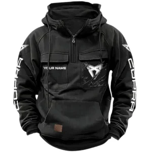 Sport Crossover Tactical Quarter Zip Hoodie, Exclusive Logo Hoodie For Car Enthusiasts CAR164 - Black