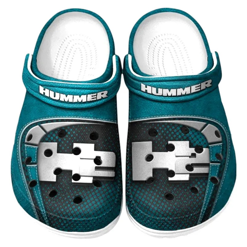 Custom 4x4 Utility Vehicle Inspired Clog All Over Print, Comfortable Slip-On Footwear for Auto Fans CAR177 - Cyan