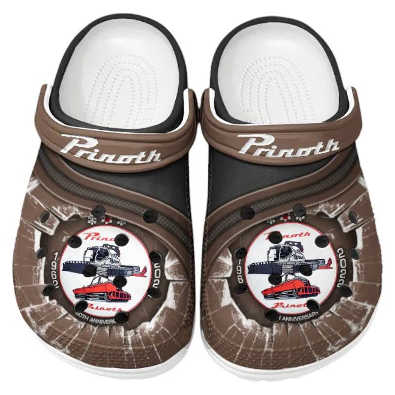 Custom Alpine Utility Machine Inspired Clog All Over Print, Comfortable Slip-On Footwear for Auto Fans CAR188 - Brown