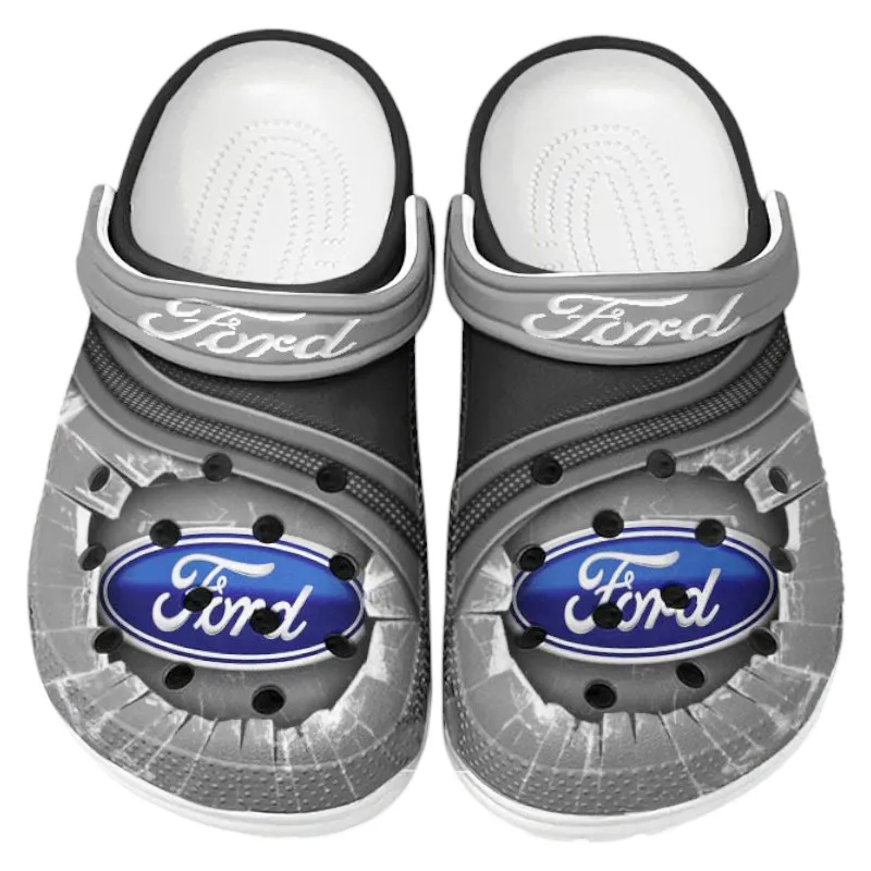 Custom American Car Inspired Clog All Over Print, Comfortable Slip-On Footwear for Auto Fans CAR188 - Gray