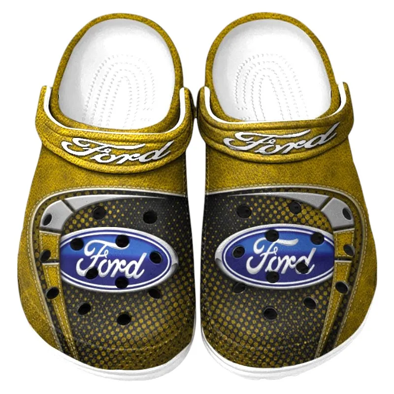 Custom American Muscle Car Inspired Clog All Over Print, Comfortable Slip-On Footwear for Auto Fans CAR177 - Yellow