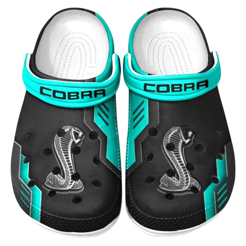 Custom American Sports Car All Over Print Clog, Comfortable Slip-On Shoes for Everyday Wear CAR185 - Cyan