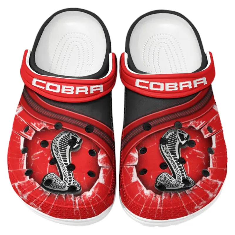 Custom American Sports Car All Over Print Clog, Comfortable Slip-On Shoes for Everyday Wear CAR188 - Red
