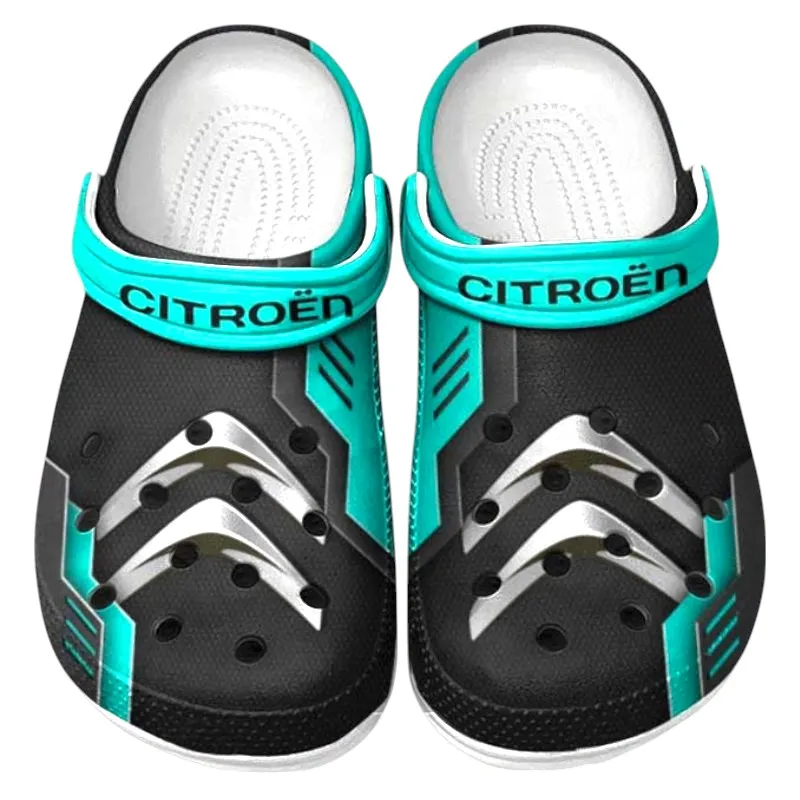 Custom City Car Inspired Clog All Over Print, Comfortable Slip-On Footwear for Auto Fans CAR185 - Cyan