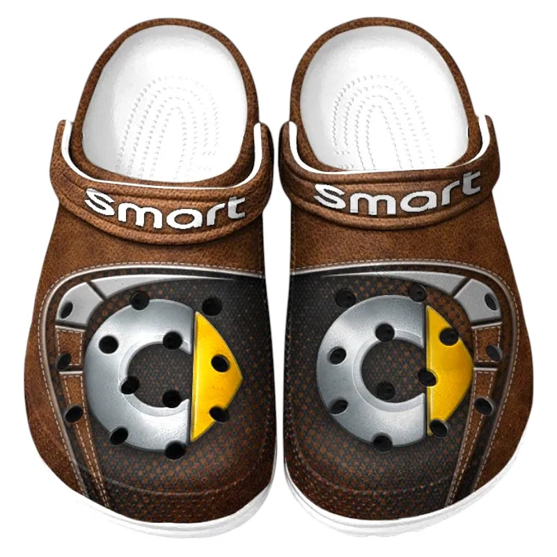Custom City-Friendly Automobile Inspired Clog All Over Print, Comfortable Slip-On Footwear for Auto Fans CAR177 - Brown