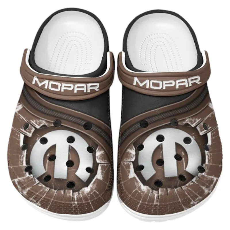 Custom Classic Auto Inspired Clog All Over Print, Comfortable Slip-On Footwear for Auto Fans CAR188 - Brown