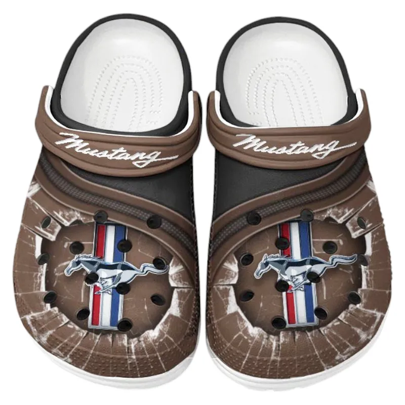 Custom Classic Performance Auto All Over Print Clog, Comfortable Slip-On Shoes for Everyday Wear CAR188 - Brown