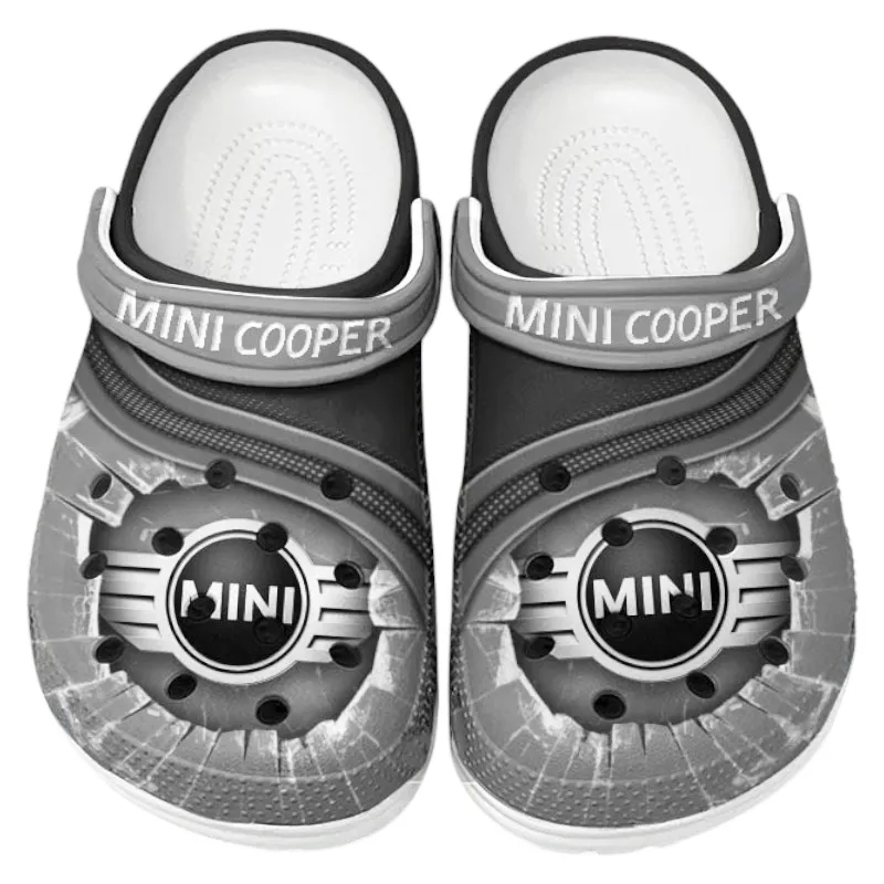 Custom Compact Car Inspired Clog All Over Print, Comfortable Slip-On Footwear for Auto Fans CAR188 - Gray