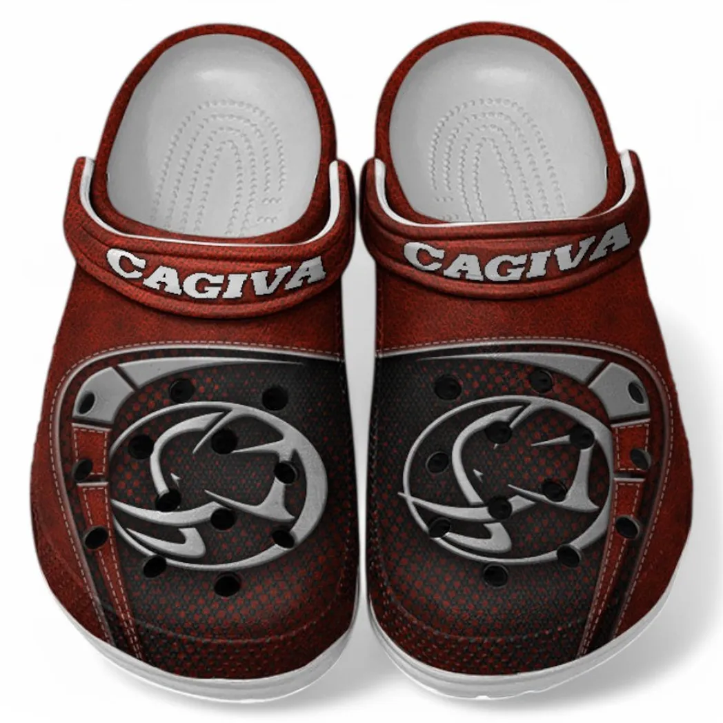Custom Compact Motorcycle All Over Print Clog, Comfortable Slip-On Shoes for Everyday Wear CAR183 - Red
