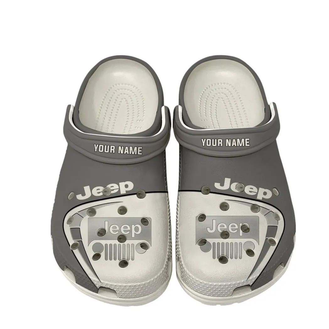 Custom Compact Off-Road Vehicle All Over Print Clog, Comfortable Slip-On Shoes for Everyday Wear CAR168 - White