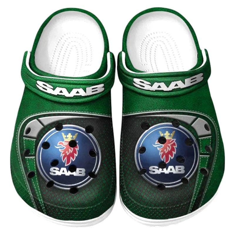 Custom Compact Sedan All Over Print Clog, Comfortable Slip-On Shoes for Everyday Wear CAR177 - Green