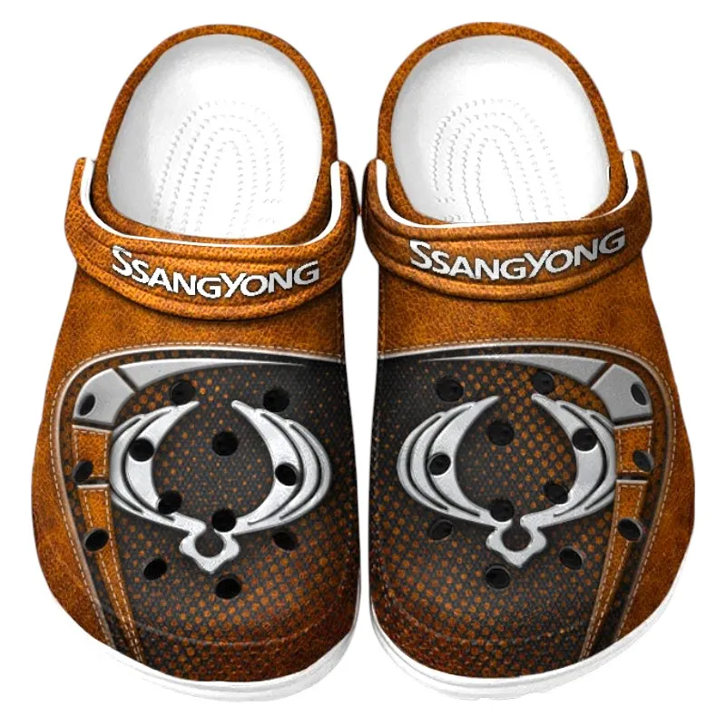 Custom Compact SUV Inspired Clog All Over Print, Comfortable Slip-On Footwear for Auto Fans CAR177 - Orange