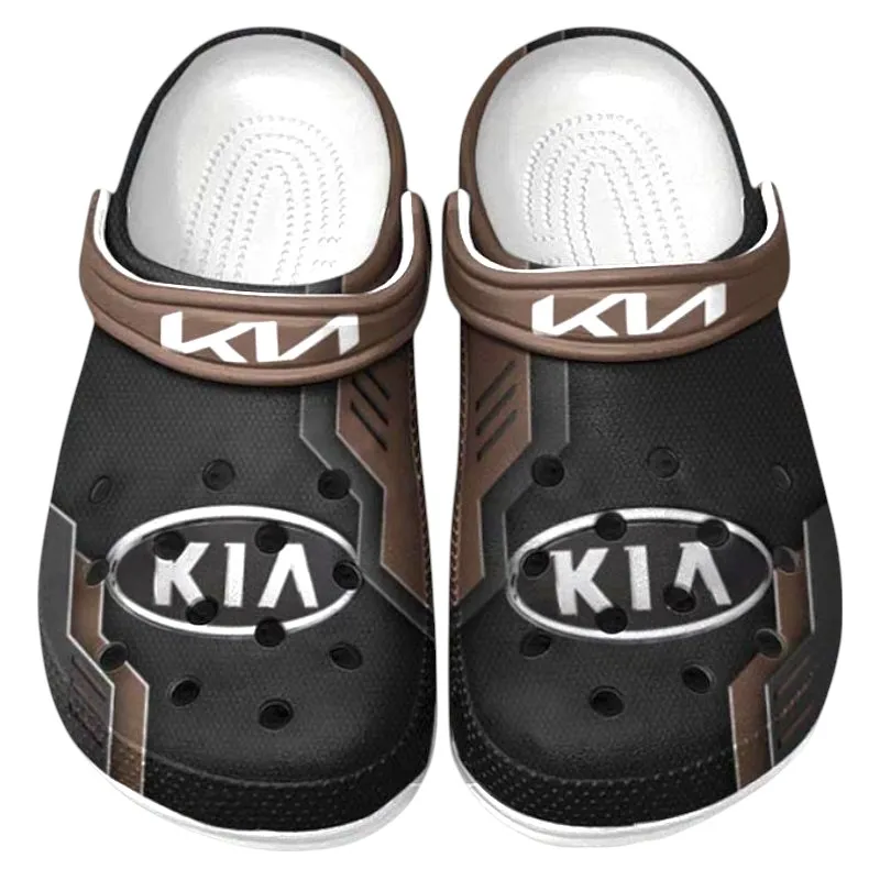 Custom Compact SUV Inspired Clog All Over Print, Comfortable Slip-On Footwear for Auto Fans CAR185 - Brown