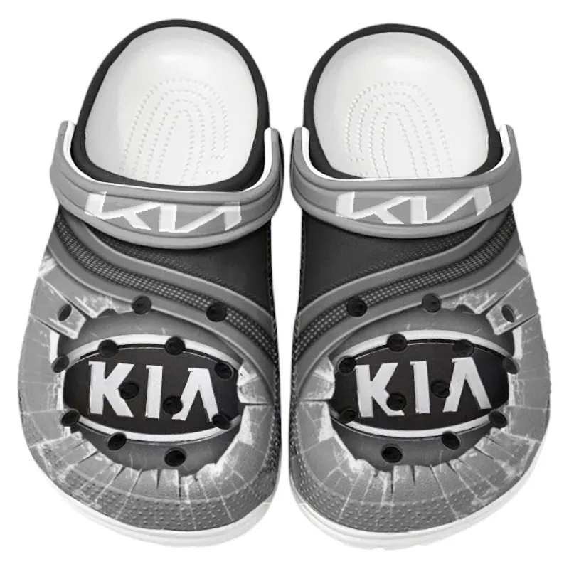 Custom Compact SUV Inspired Clog All Over Print, Comfortable Slip-On Footwear for Auto Fans CAR188 - Gray