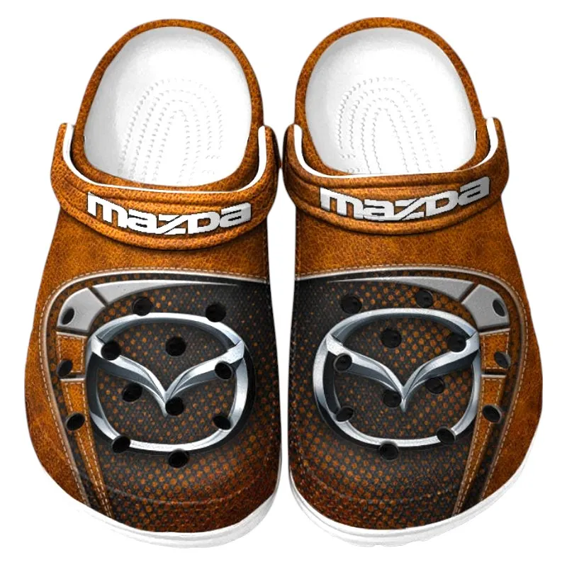 Custom Crossover SUV Inspired Clog All Over Print, Comfortable Slip-On Footwear for Auto Fans CAR177 - Orange