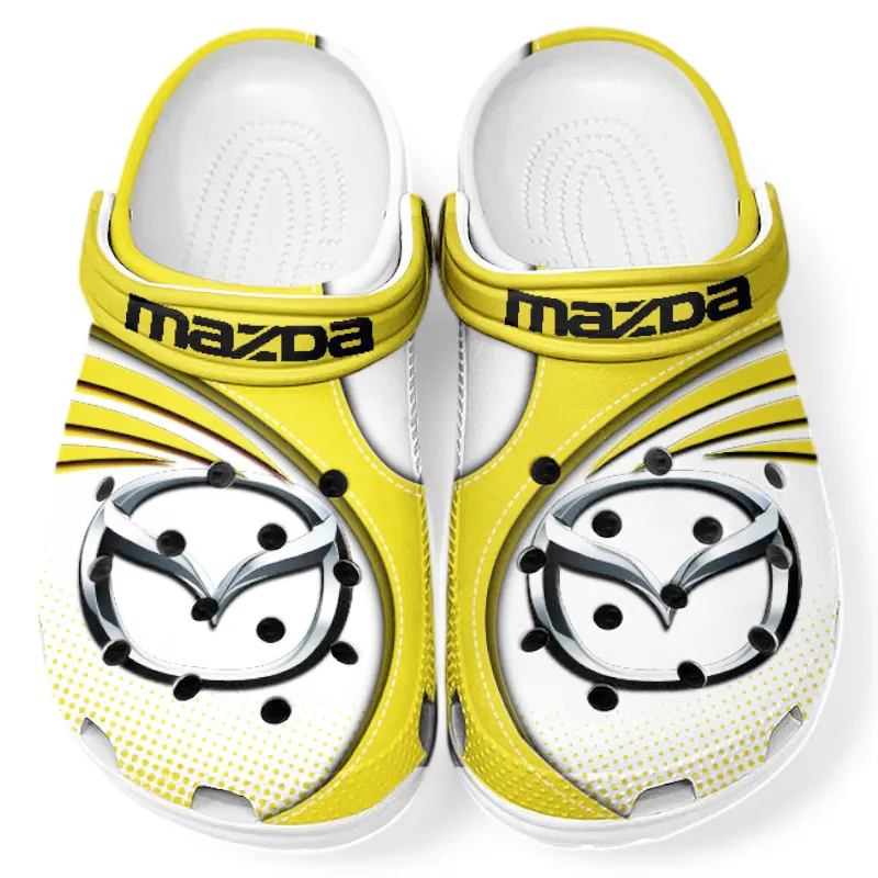 Custom Crossover SUV Inspired Clog All Over Print, Comfortable Slip-On Footwear for Auto Fans CAR181 - Yellow