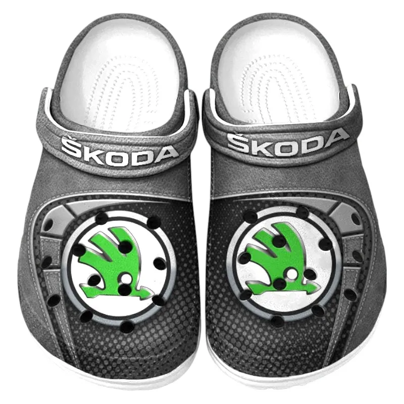 Custom Drag Strip Muscle Inspired Clog All Over Print, Comfortable Slip-On Footwear for Auto Fans CAR177 - Gray