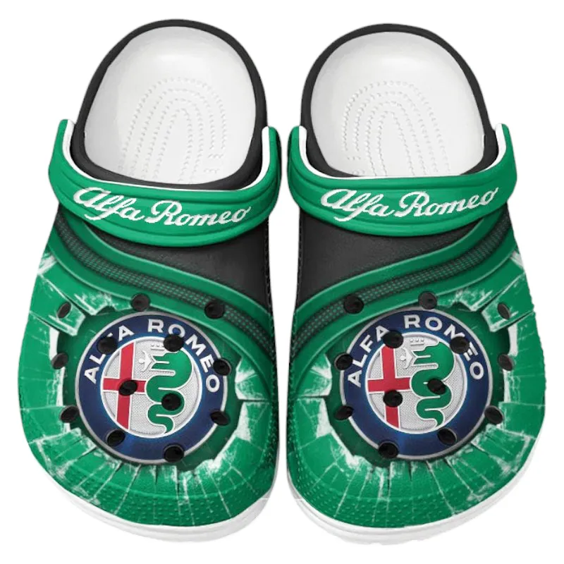 Custom Dynamic Engine Ride Inspired Clog All Over Print, Comfortable Slip-On Footwear for Auto Fans CAR188 - Green