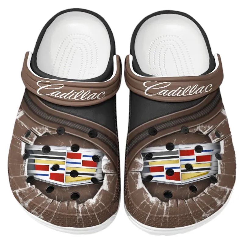 Custom Elegant Touring Car Inspired Clog All Over Print, Comfortable Slip-On Footwear for Auto Fans CAR188 - Brown