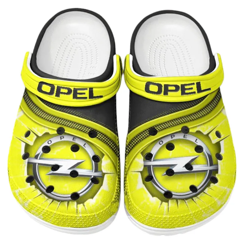 Custom European Sedan Inspired Clog All Over Print, Comfortable Slip-On Footwear for Auto Fans CAR188 - Yellow