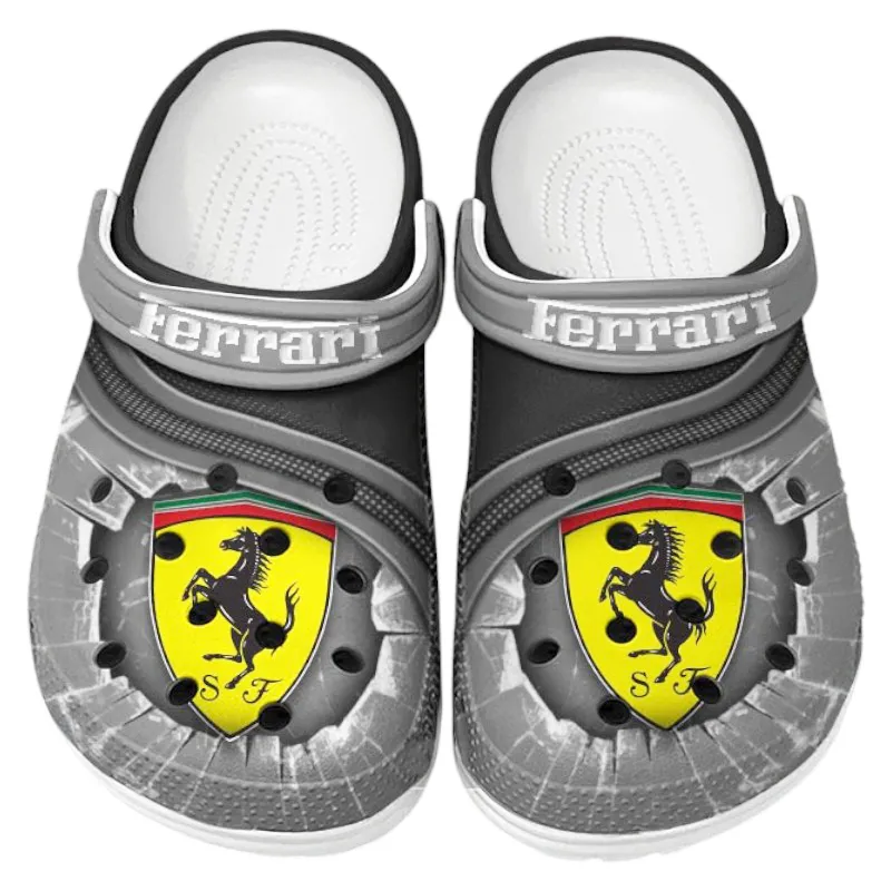 Custom Exotic Sports Car All Over Print Clog, Comfortable Slip-On Shoes for Everyday Wear CAR188 - Gray