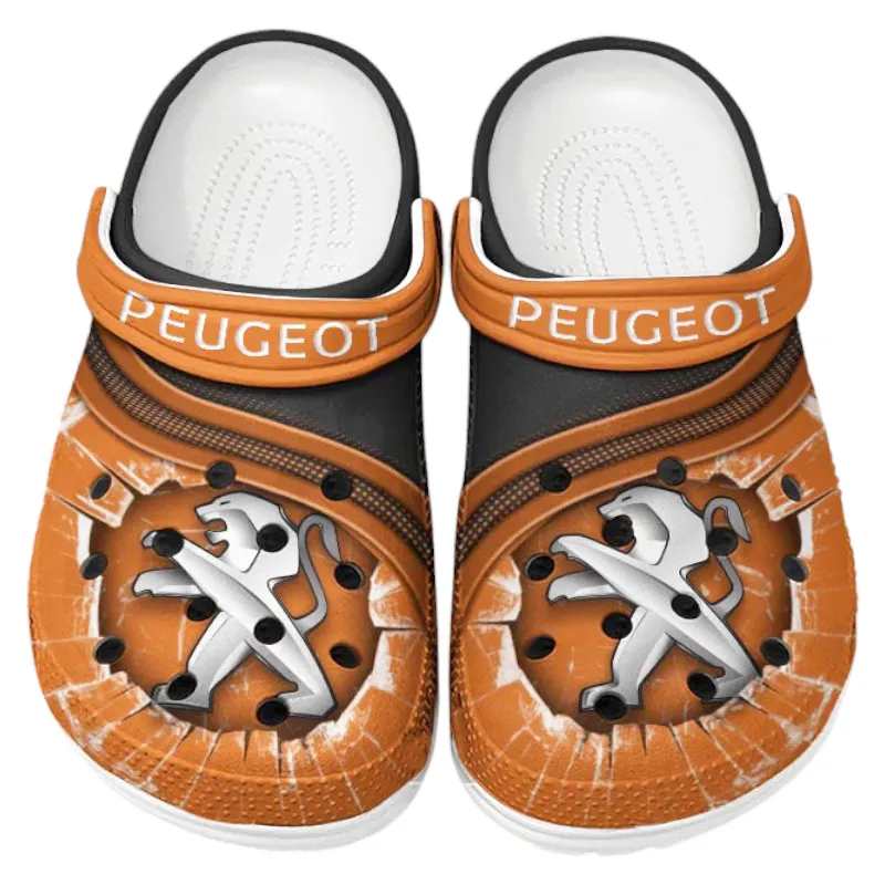Custom Family Auto Inspired Clog All Over Print, Comfortable Slip-On Footwear for Auto Fans CAR188 - Orange