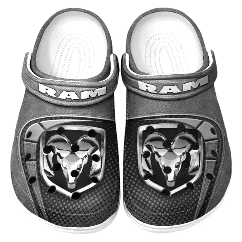 Custom Full-Size Pickup Manufacturer Inspired Clog All Over Print, Comfortable Slip-On Footwear for Auto Fans CAR177 - Gray
