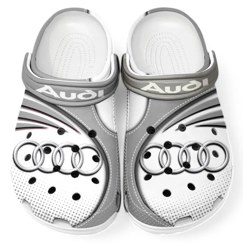 Custom German Engineering Vehicle Inspired Clog All Over Print, Comfortable Slip-On Footwear for Auto Fans CAR181 - Gray