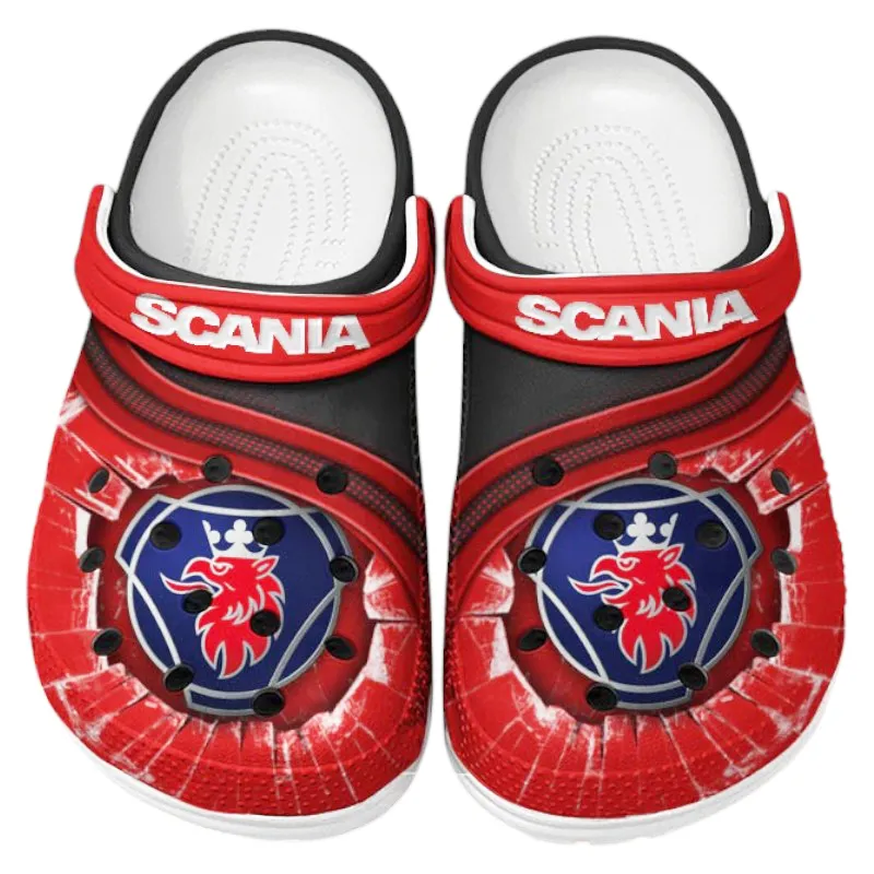 Custom Heavy Truck All Over Print Clog, Comfortable Slip-On Shoes for Everyday Wear CAR188 - Red