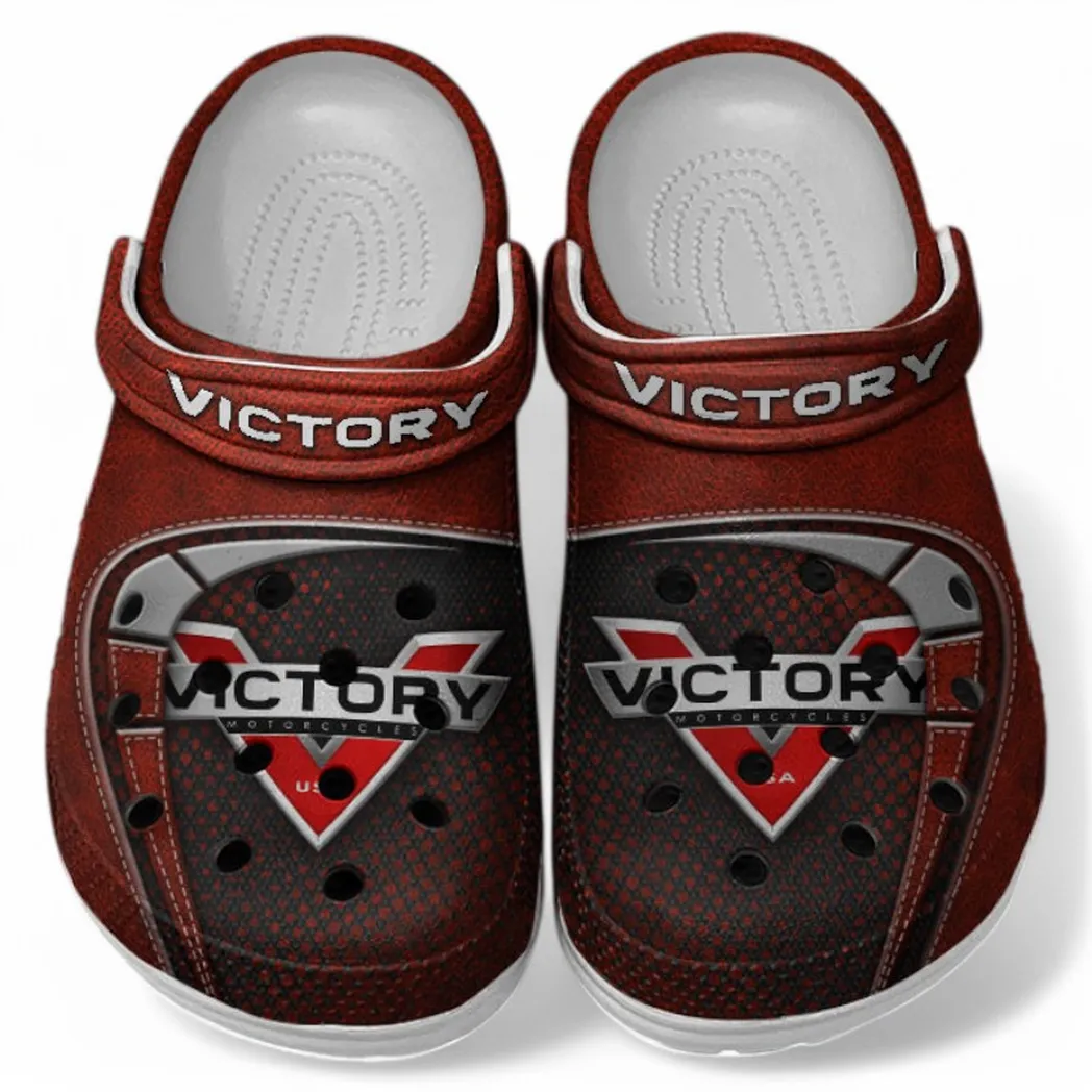 Custom Heavyweight Motorcycle All Over Print Clog, Comfortable Slip-On Shoes for Everyday Wear CAR183 - Red