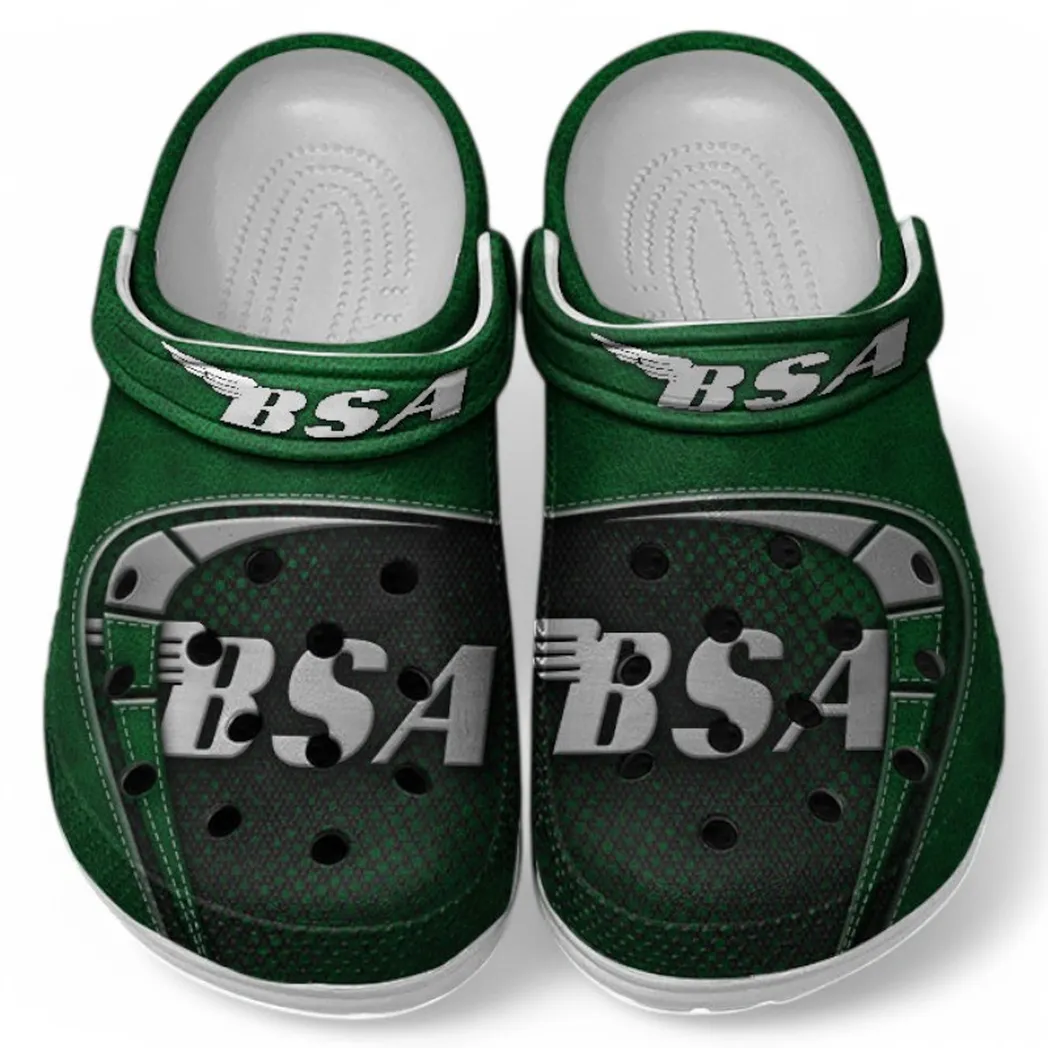 Custom Heritage Two-Wheeler All Over Print Clog, Comfortable Slip-On Shoes for Everyday Wear CAR183 - Green