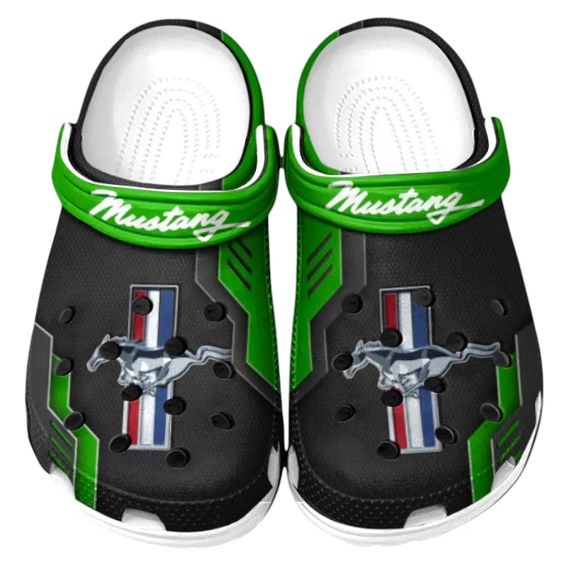 Custom High-Power Sports Car Inspired Clog All Over Print, Comfortable Slip-On Footwear for Auto Fans CAR185 - Green