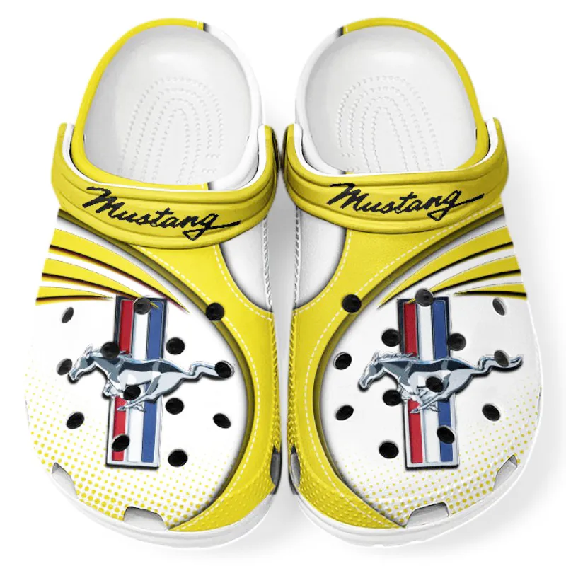 Custom Iconic Muscle Ride All Over Print Clog, Comfortable Slip-On Shoes for Everyday Wear CAR181 - Yellow