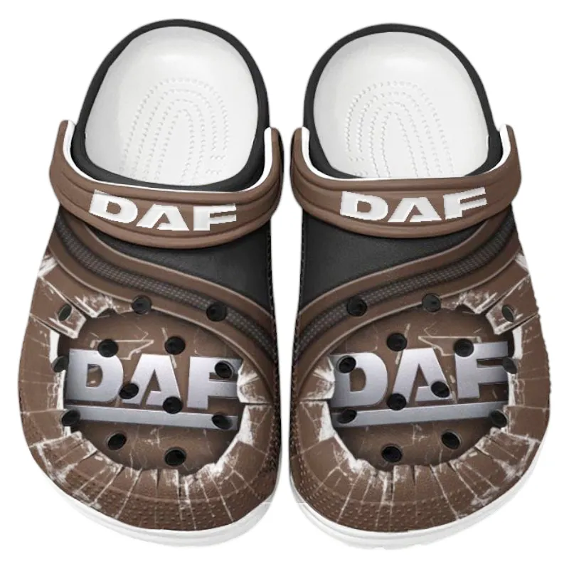 Custom Industrial Vehicle All Over Print Clog, Comfortable Slip-On Shoes for Everyday Wear CAR188 - Brown