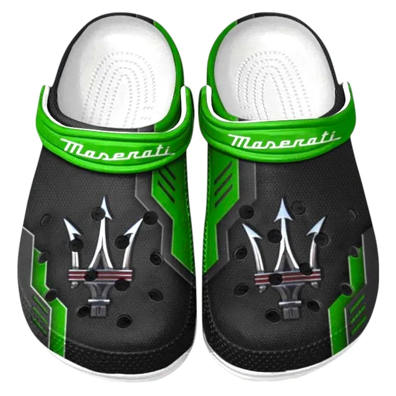 Custom Italian Sports Car All Over Print Clog, Comfortable Slip-On Shoes for Everyday Wear CAR185 - Green