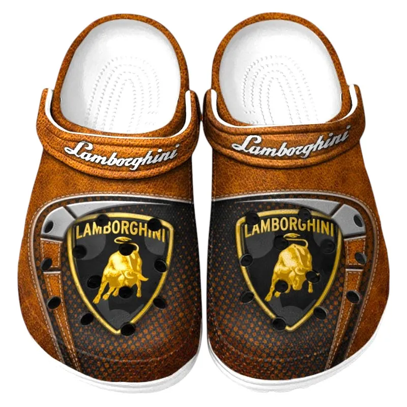 Custom Luxury Performance Vehicle Inspired Clog All Over Print, Comfortable Slip-On Footwear for Auto Fans CAR177 - Orange