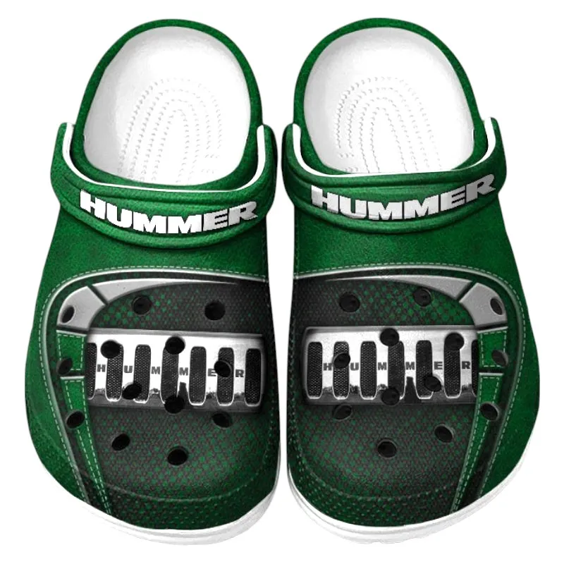 Custom Luxury SUV Inspired Clog All Over Print, Comfortable Slip-On Footwear for Auto Fans CAR177 - Green