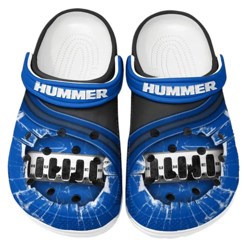 Custom Luxury SUV Inspired Clog All Over Print, Comfortable Slip-On Footwear for Auto Fans CAR188 - Blue