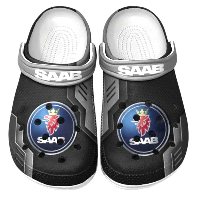 Custom Mid-Size Car Inspired Clog All Over Print, Comfortable Slip-On Footwear for Auto Fans CAR185 - Gray